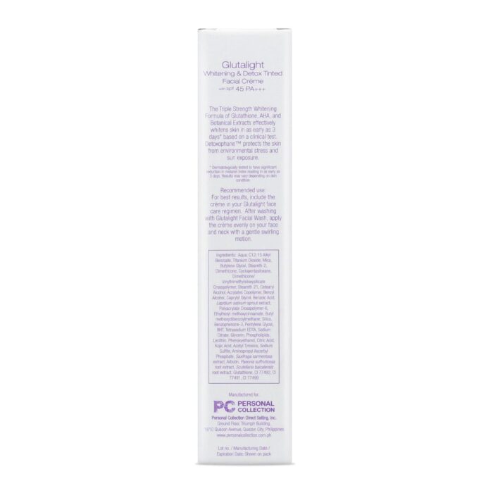 Glutalight Whitening & Detox Tinted Facial Cream 30 g - Image 3